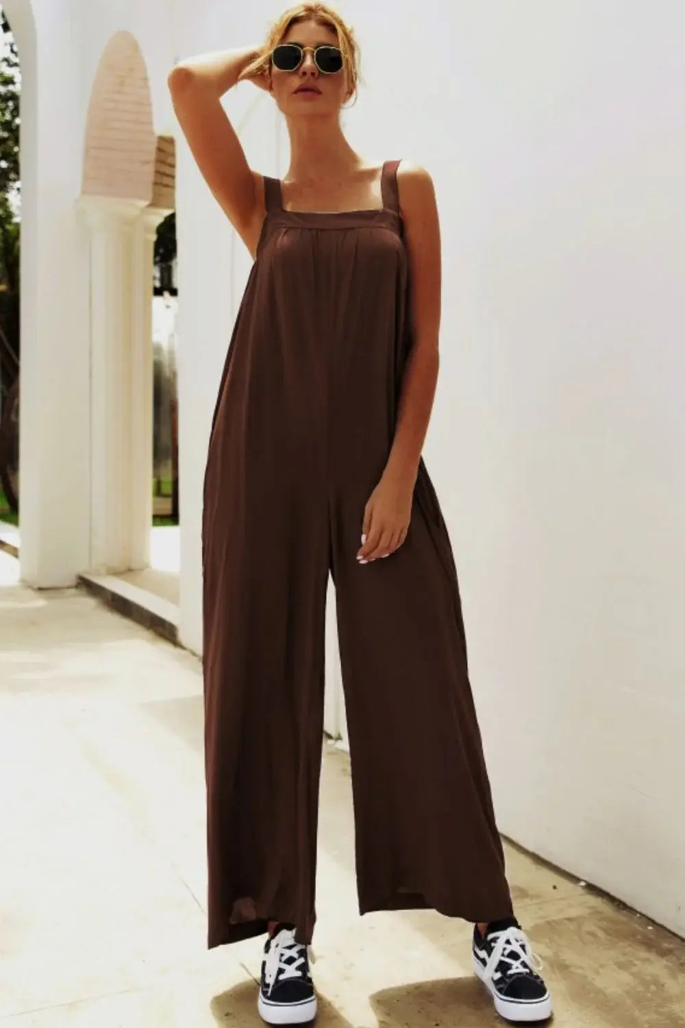 Wide Strap Wide Leg Jumpsuit - Trendsi - Flyclothing LLC
