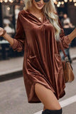 Johnny Collar Pocketed Mini Dress - Trendsi