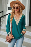 V-Neck Long Sleeve Blouse - Trendsi - Flyclothing LLC