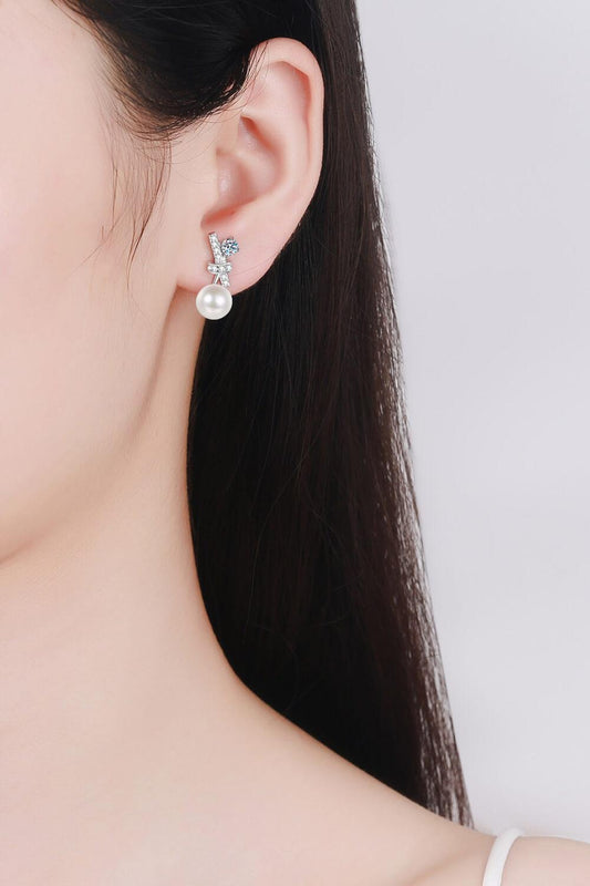 Pearl Moissanite Stud Earrings - Flyclothing LLC