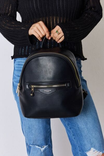 David Jones PU Leather Backpack - Trendsi