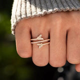 925 Sterling Silver Inlaid Zircon Butterfly Ring - Trendsi