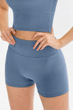 Slim Fit Wide Waistband Sports Shorts - Trendsi - Flyclothing LLC