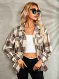 Plaid Button Down Collared Jacket - Trendsi - Flyclothing LLC