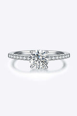 1 Carat Moissanite 925 Sterling Silver Side Stone Ring - Trendsi - Flyclothing LLC