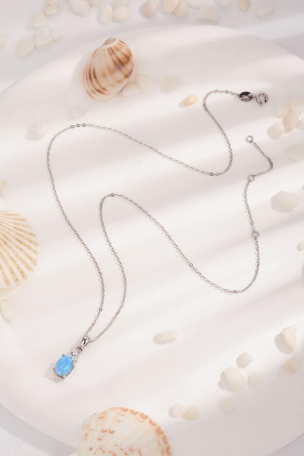 Find Your Center Opal Pendant Necklace - Trendsi