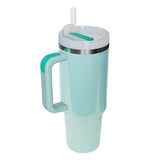 Stainless Steel Tumbler with Handle and Straw - Trendsi