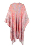 Heathered Fringe Hem Poncho - Trendsi - Flyclothing LLC