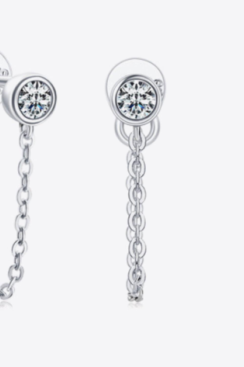 Inlaid Moissanite Chain Earrings - Flyclothing LLC