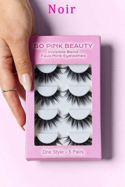 SO PINK BEAUTY Faux Mink Eyelashes 5 Pairs - Trendsi - Flyclothing LLC