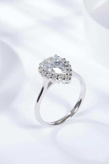 1.5 Carat Moissanite Teardrop Ring - Trendsi - Flyclothing LLC
