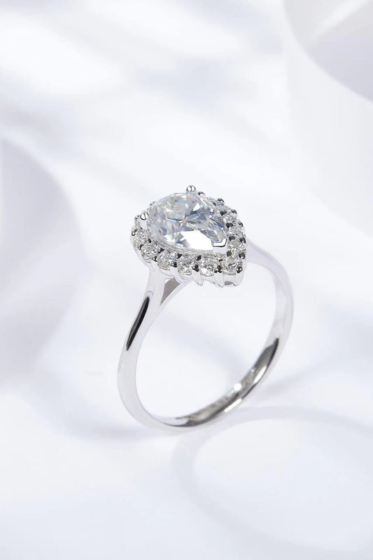 1.5 Carat Moissanite Teardrop Ring - Trendsi