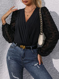 Surplice Long Sleeve Bodysuit - Trendsi