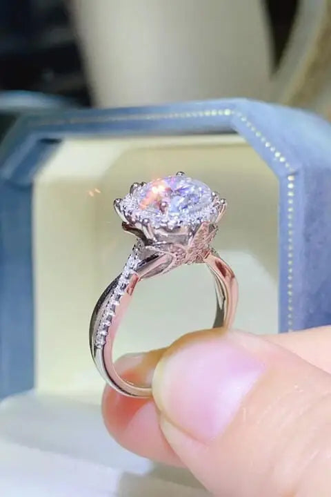 2 Carat Moissanite 925 Sterling Silver Ring - Trendsi - Flyclothing LLC