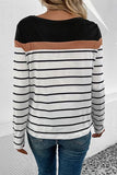Striped Round Neck Long Sleeve T-Shirt - Trendsi