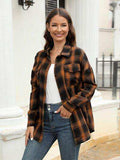 Plaid Button Up Pocketed Shirt - Trendsi - Flyclothing LLC