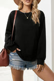 Side Slit Drop Shoulder Sweatshirt - Trendsi