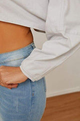 Round Neck Dropped Shoulder Cropped Sweatshirt - Trendsi - Flyclothing LLC