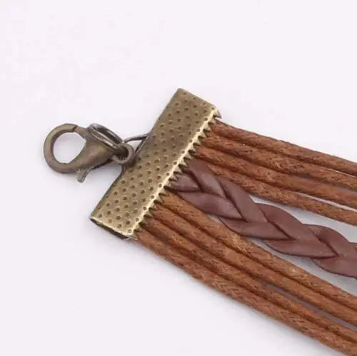 Alloy PU Leather Rope Bracelet - Trendsi - Flyclothing LLC