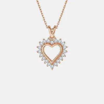 Moissanite 925 Sterling Silver Heart Pendant Necklace - Trendsi - Flyclothing LLC