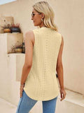 Eyelet Notched Tank - Trendsi - Flyclothing LLC