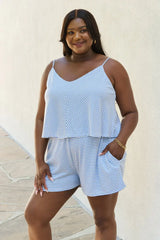 Culture Code Let It Happen Full Size Double Flare Striped Romper in Cobalt Blue - Trendsi - Flyclothing LLC