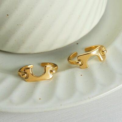 18K Gold-Plated Irregular Open Ring - Trendsi