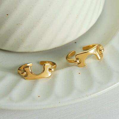 18K Gold-Plated Irregular Open Ring - Trendsi - Flyclothing LLC