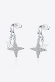 Moissanite Star Rhodium-Plated Drop Earrings - Trendsi