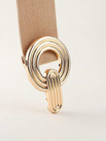 Geometric Buckle Elastic Wide Belt - Trendsi - Flyclothing LLC