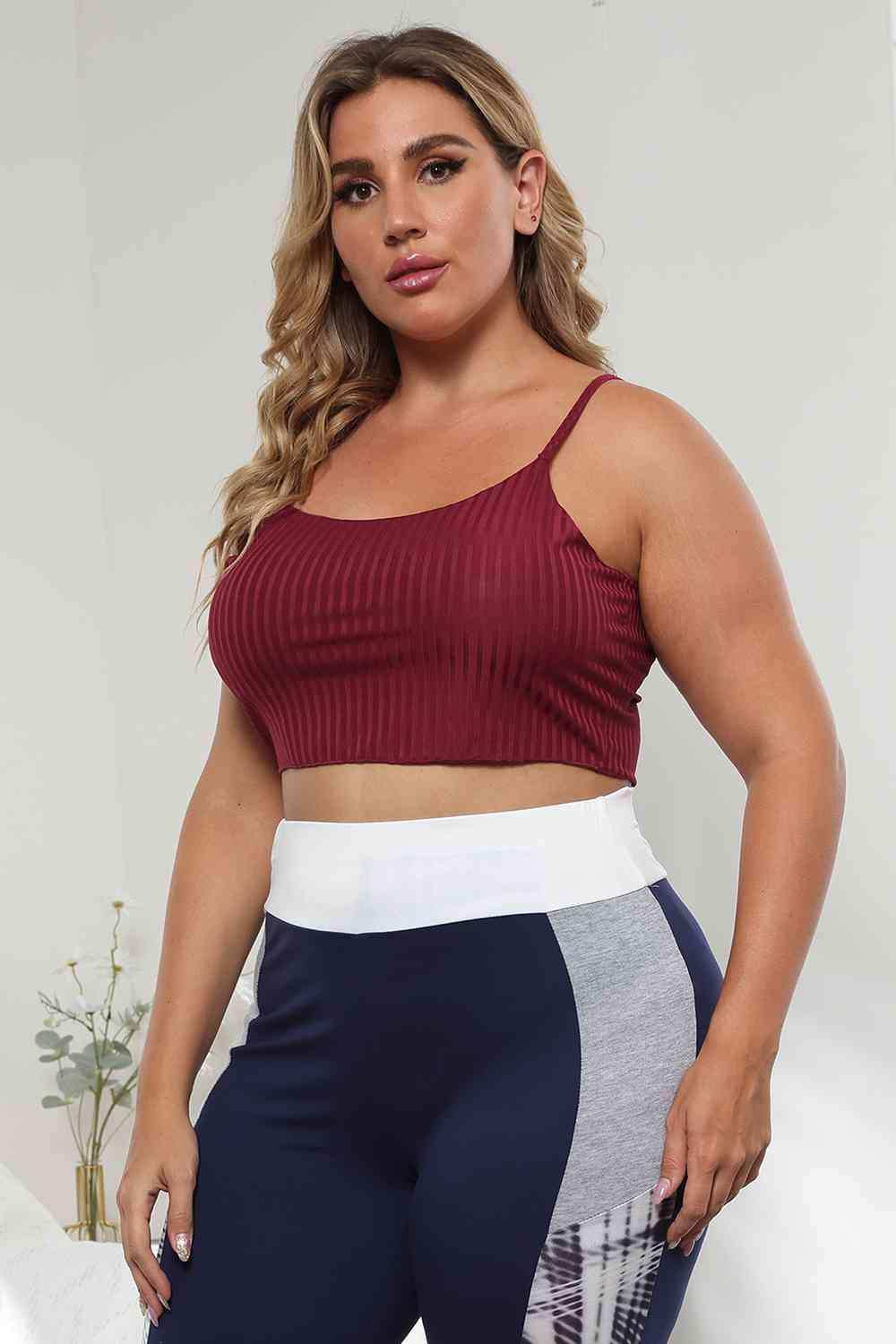 Plus Size Ribbed Spaghetti StrapTop - Trendsi - Flyclothing LLC