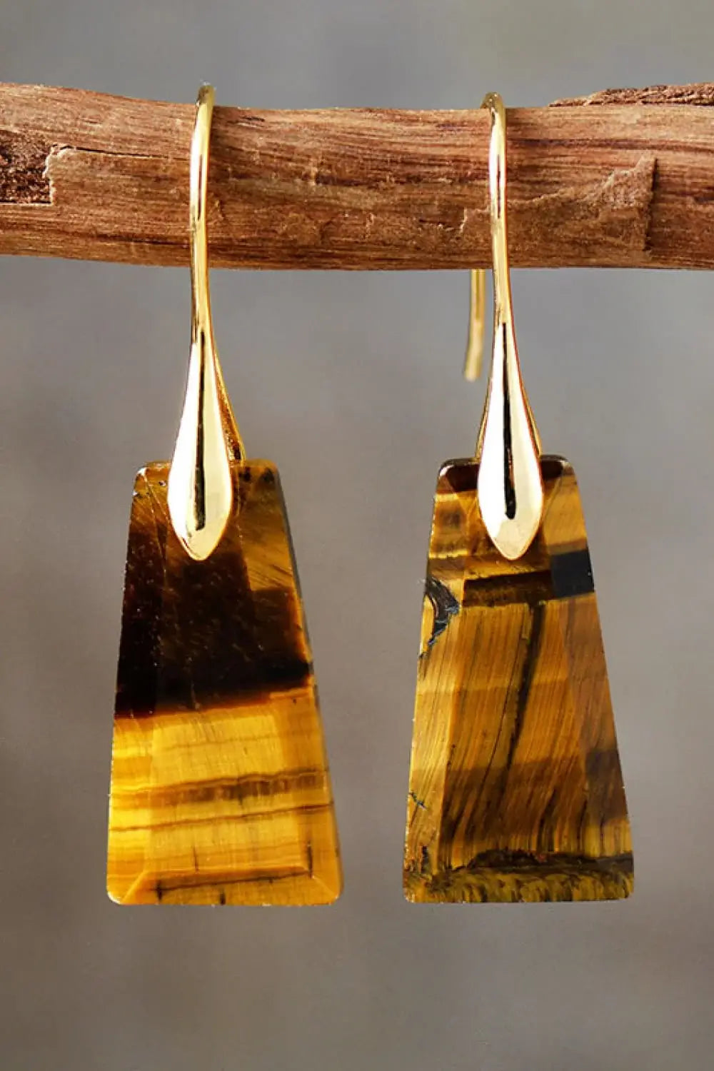 Handmade Geometrical Shape Natural Stone Dangle Earrings - Trendsi - Flyclothing LLC