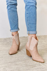 East Lion Corp Rhinestone Ankle Cowgirl Booties - Trendsi