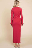 Culture Code Full Size Round Neck Bodycon Bell Maxi Dress - Trendsi - Flyclothing LLC
