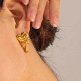 Heart Shape 18K gold-plated Earrings - Trendsi
