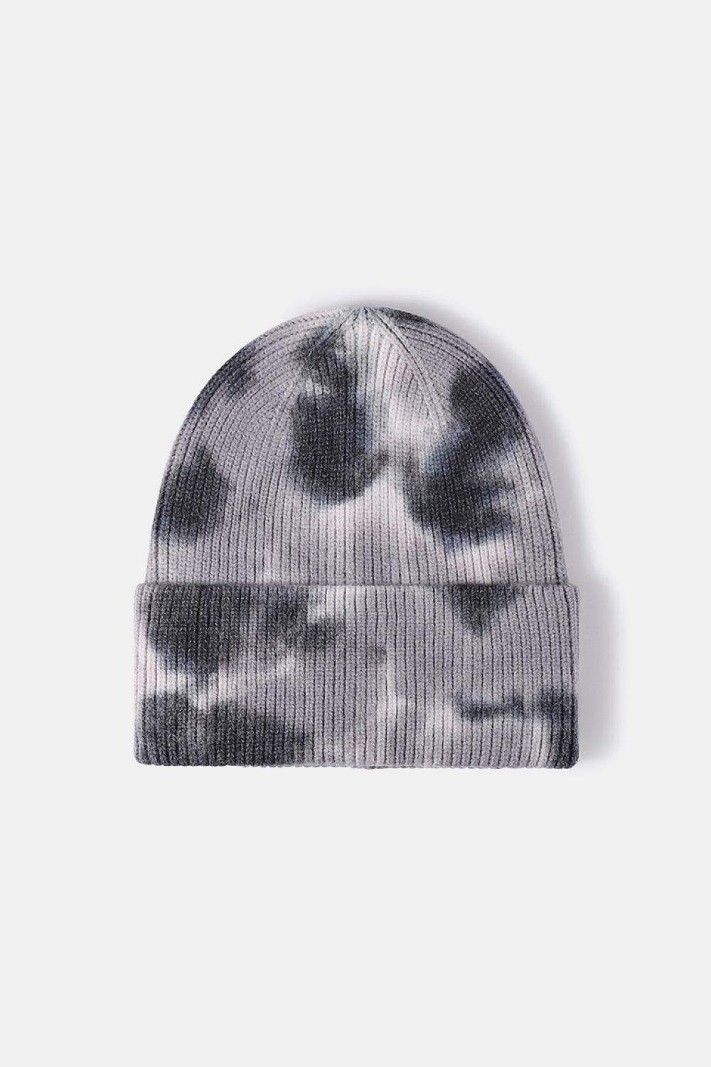 Tie-Dye Cuffed Rib-Knit Beanie Hat - Trendsi - Flyclothing LLC