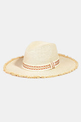 Fame Geometric Raw Hem Hat - Trendsi