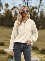 Cable-Knit Dropped Shoulder Hoodie - Trendsi - Flyclothing LLC