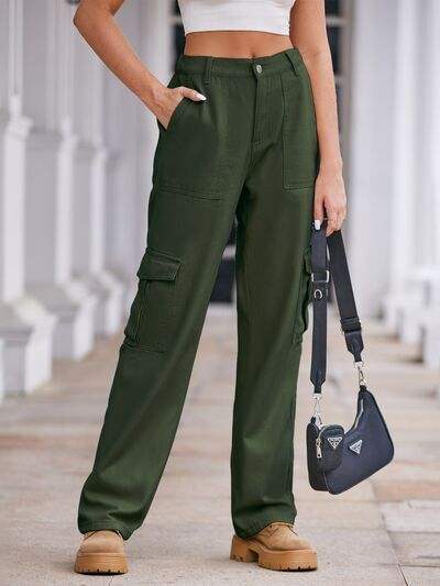 Straight Denim Cargo Pants - Trendsi - Flyclothing LLC