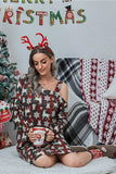 Christmas Asymmetrical Neck Long Sleeve Dress - Trendsi - Flyclothing LLC
