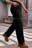 Buttoned Loose Fit Jeans with Pockets - Trendsi