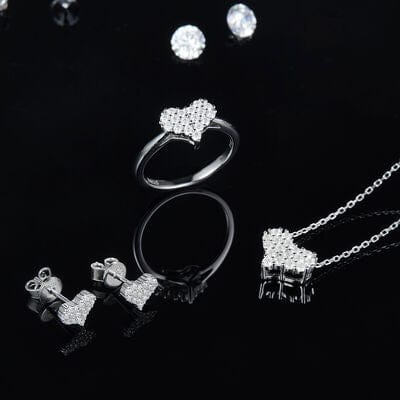 Moissanite 925 Sterling Silver Heart Necklace - Trendsi
