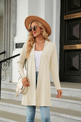 Long Sleeve Open Front Cardigan - Trendsi