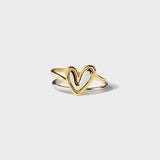 Heart Shape Irregular 925 Sterling Silver Ring - Trendsi
