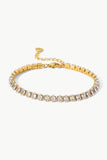 Inlaid Zircon 18K Gold Plated Bracelet - Trendsi