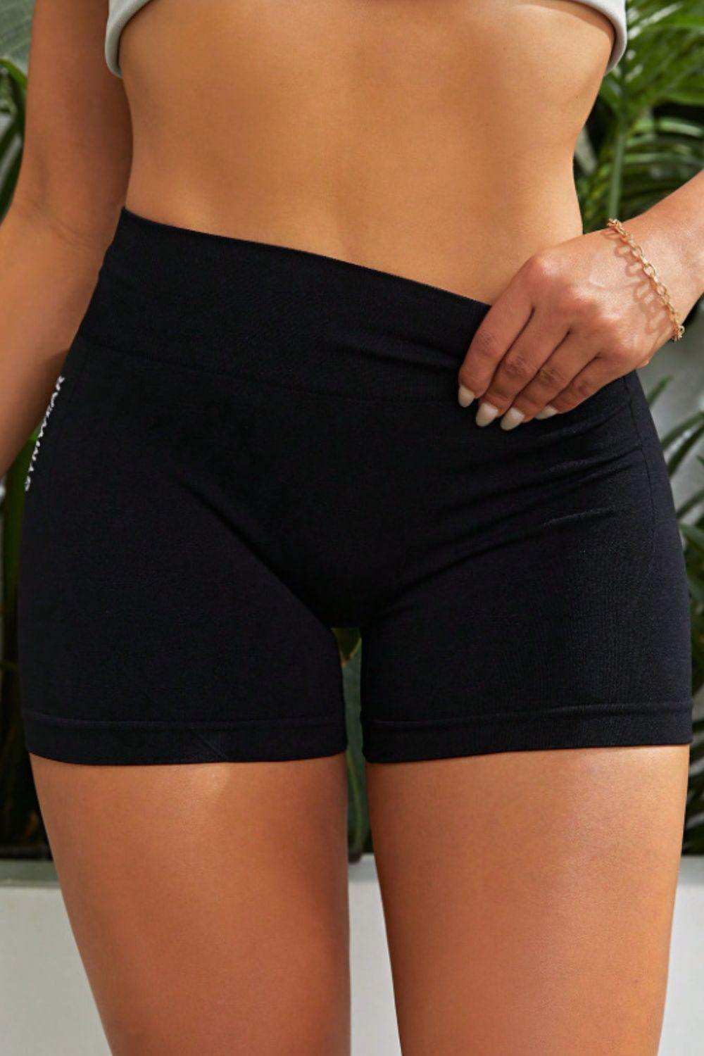 Slim Fit High Waistband Active Shorts - Trendsi - Flyclothing LLC