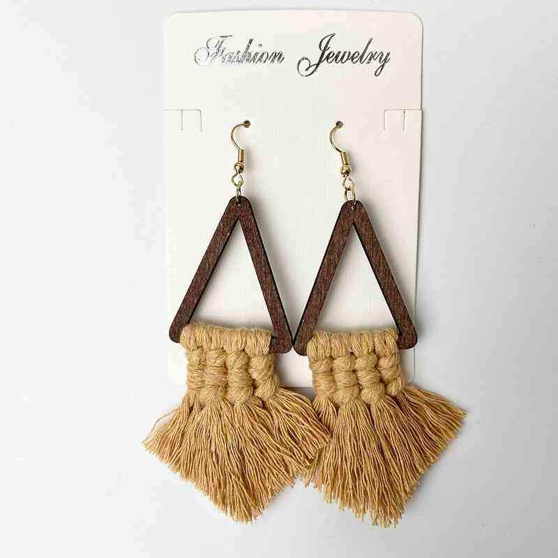 Tassel Detail Geometric Earrings - Trendsi - Flyclothing LLC