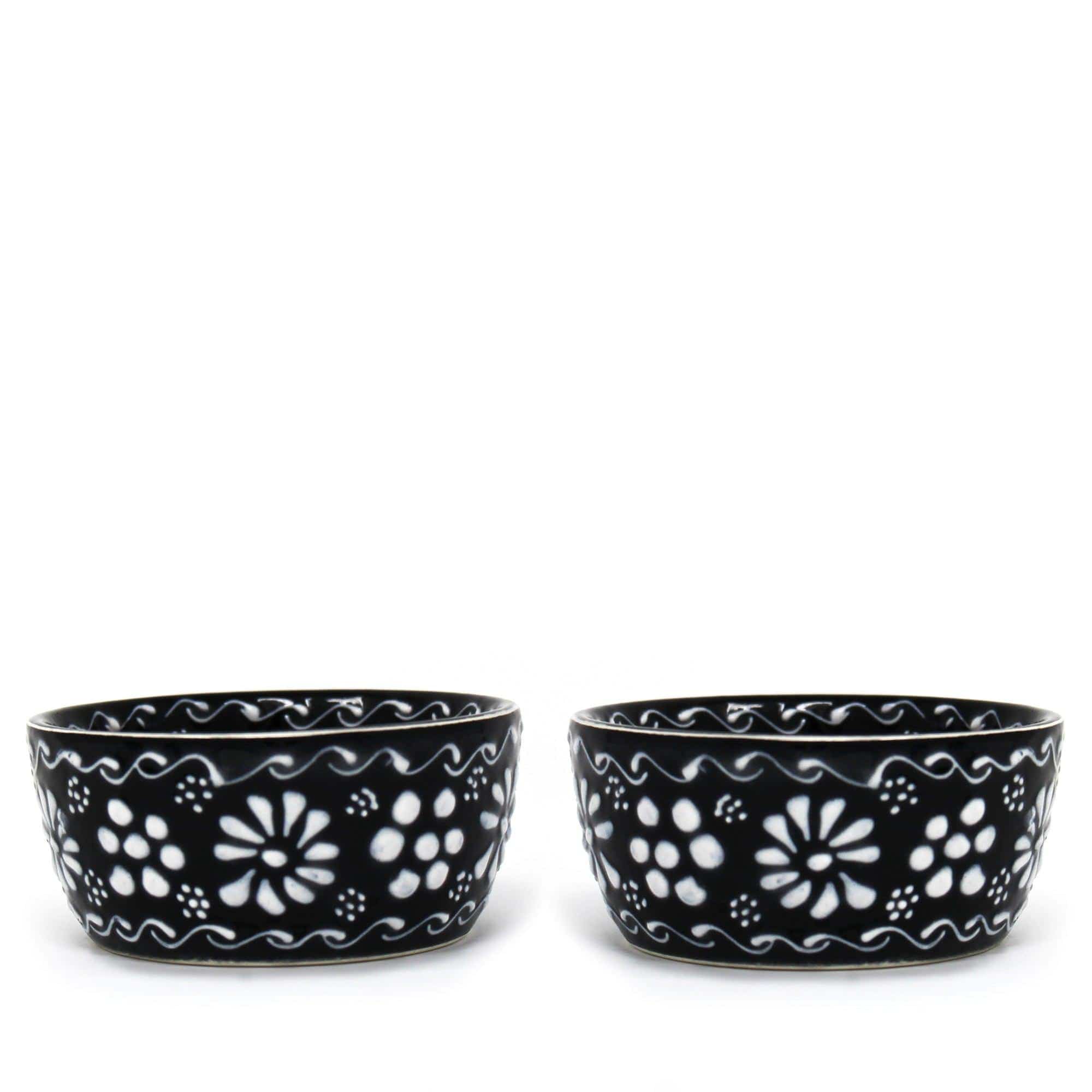 Set of 2 Encantada Handmade Pottery Appetizer & Dip Bowl, Ink - Flyclothing LLC