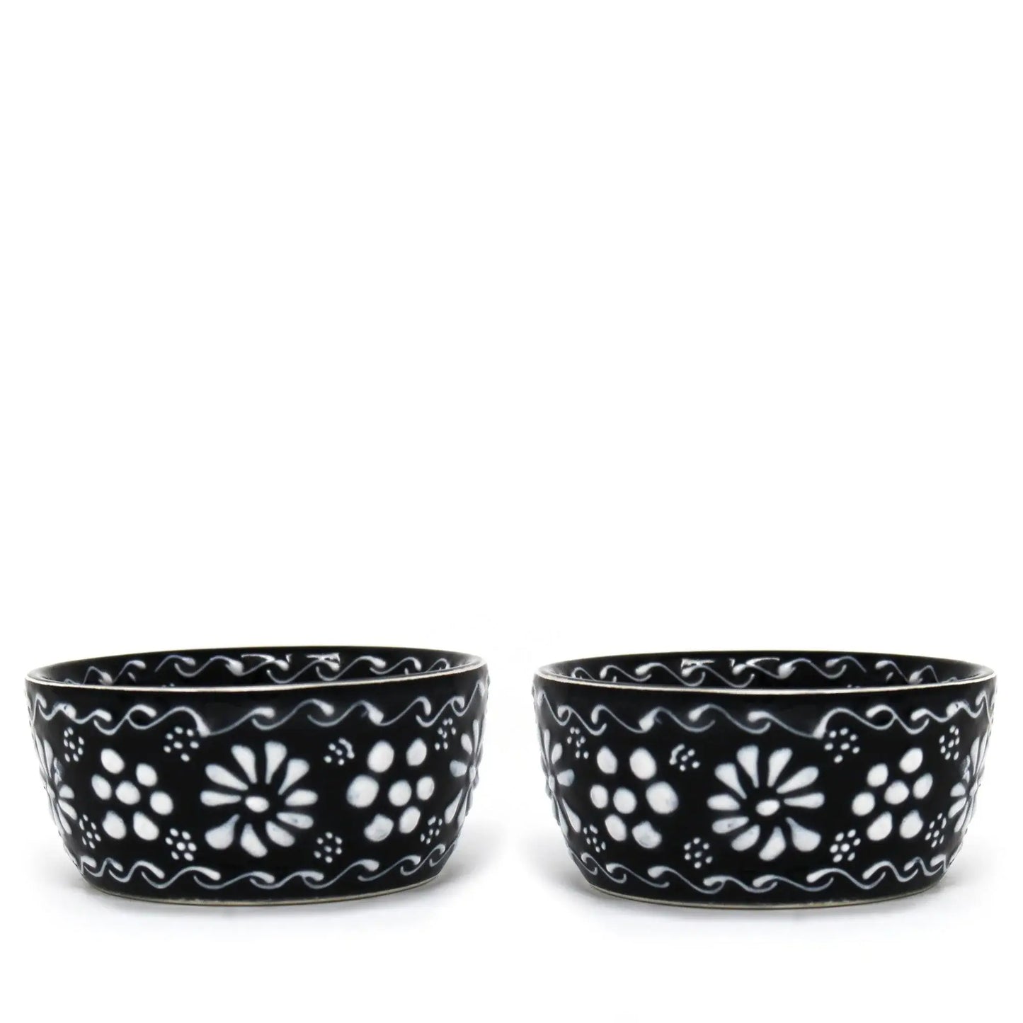 Set of 2 Encantada Handmade Pottery Appetizer & Dip Bowl, Ink - Encantada - Flyclothing LLC