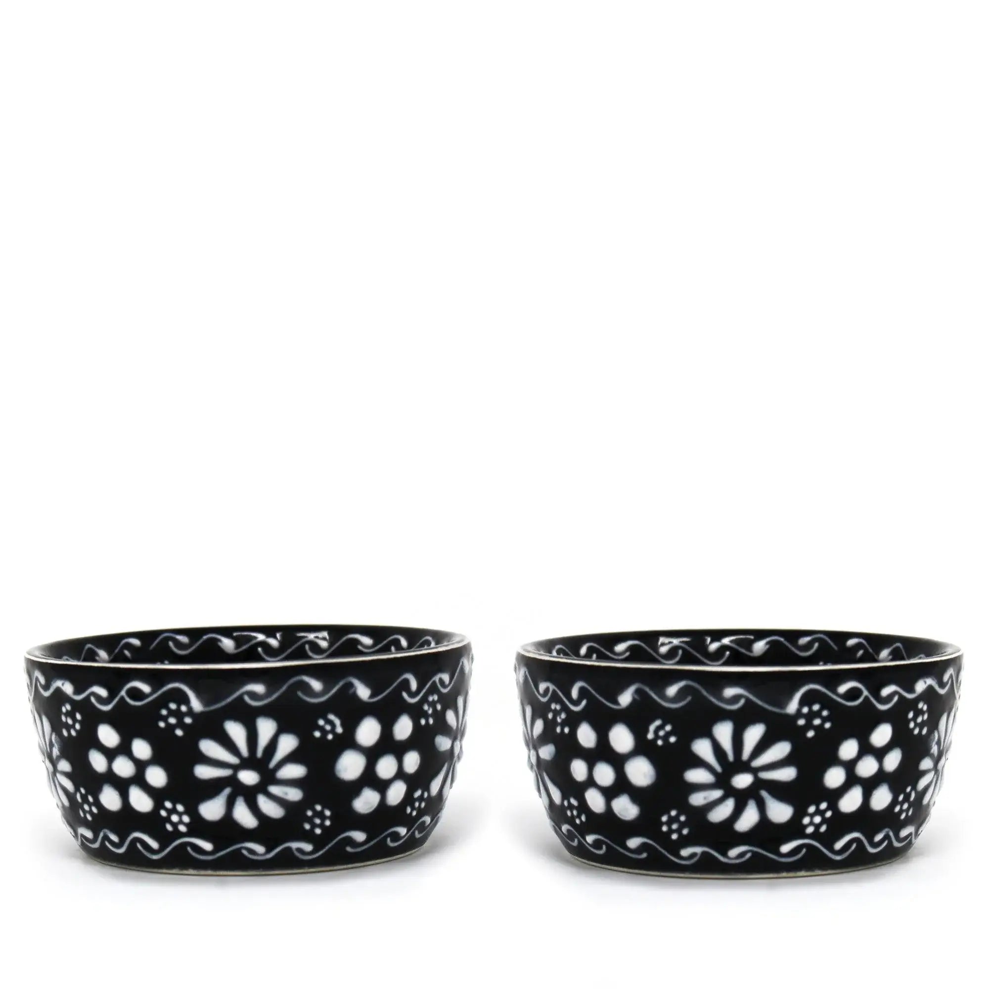 Set of 2 Encantada Handmade Pottery Appetizer & Dip Bowl, Ink - Encantada - Flyclothing LLC